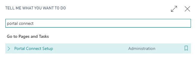 Tell me what you want to do - Portal Connect Setup